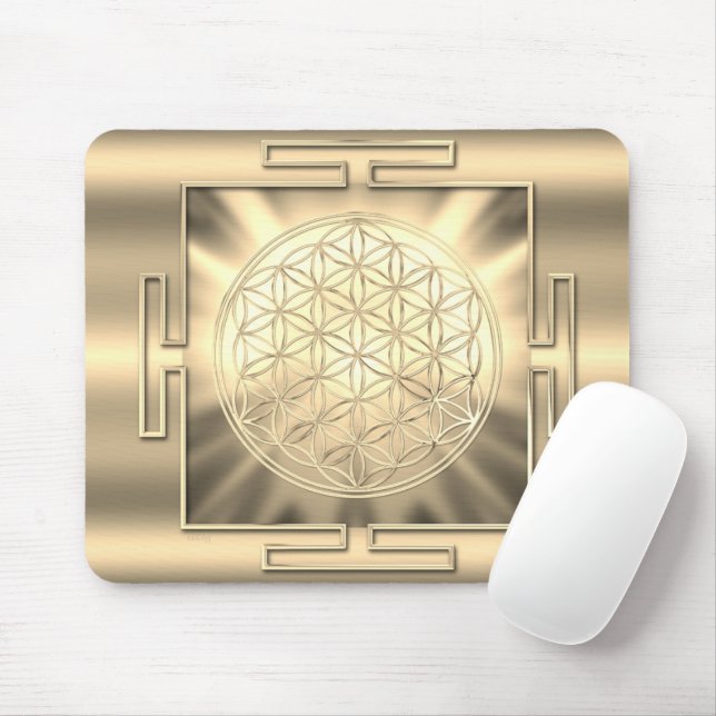 Flower Of Life Yantra Mouse Mat (With Mouse)