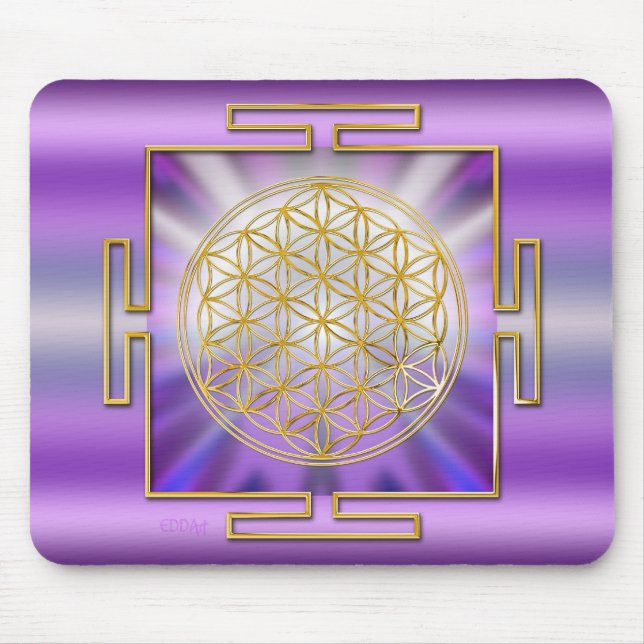 Flower Of Life Yantra Mouse Mat (Front)