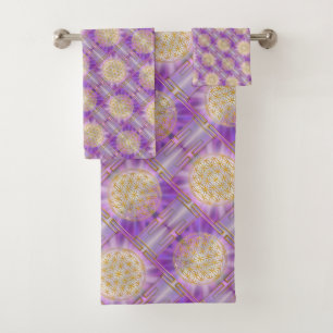FLOWER OF LIFE - Yantra seamless pattern Bath Towel Set