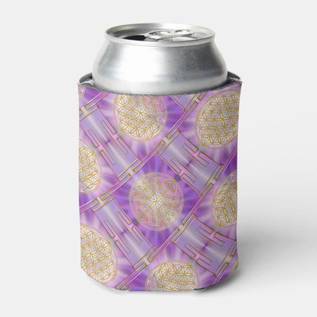 FLOWER OF LIFE - Yantra seamless pattern Can Cooler (Can Front)