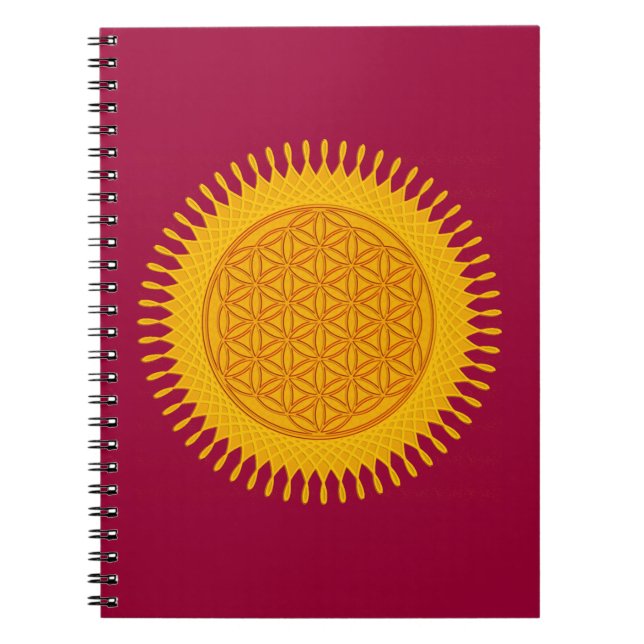 Flower Of Life - yellow sunny Notebook (Front)