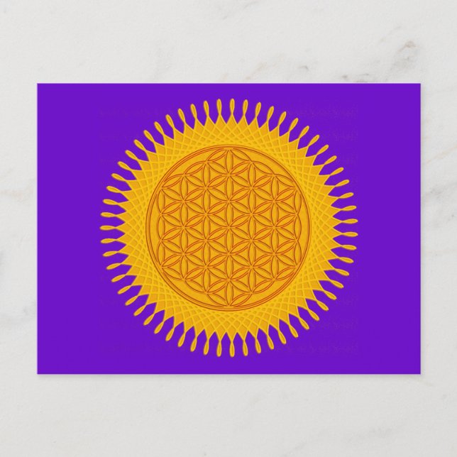 Flower Of Life - yellow sunny Postcard (Front)
