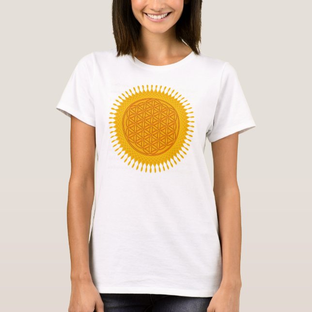Flower Of Life - yellow sunny T-Shirt (Front)