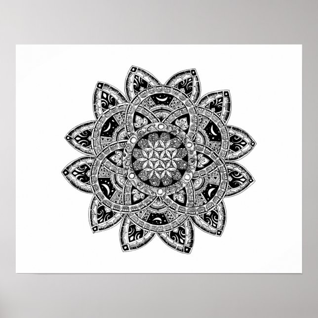 Flower of Life zendoodle Poster (Front)