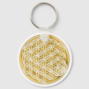 Flower Of Live / full gold Key Ring
