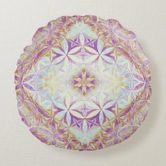 Flower of Live Pattern Round Cushion