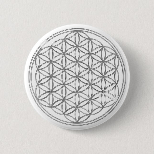 Flower Of Live / silver 6 Cm Round Badge (Front)