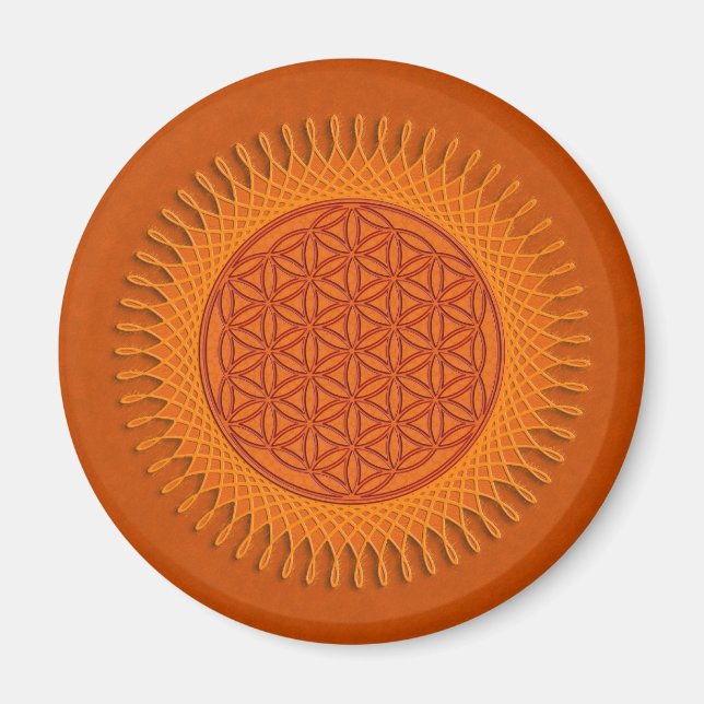 Flower Of Live / sun design Magnet (Front)