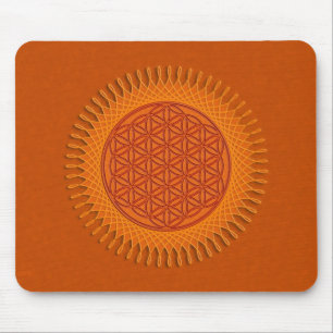 Flower Of Live / sun design Mouse Mat