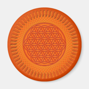 Flower Of Live - sun - seamless pattern 1 Magnet