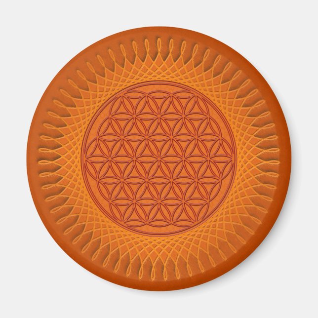 Flower Of Live - sun - seamless pattern 1 Magnet (Front)