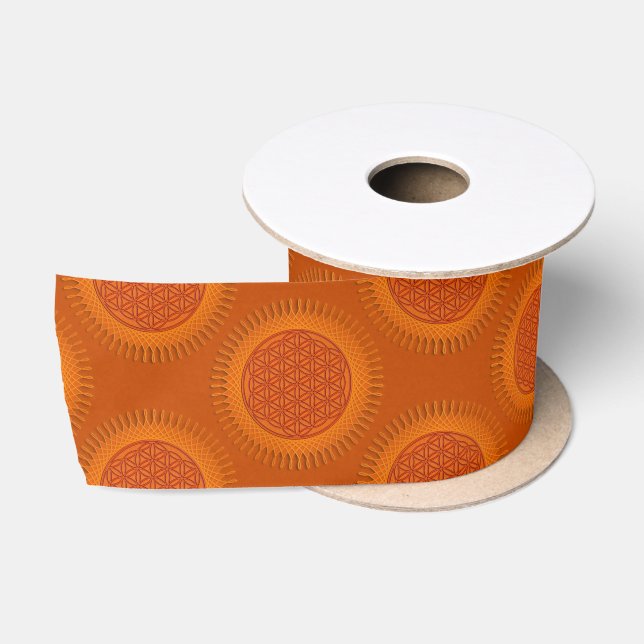 Flower Of Live - sun - seamless pattern 1 Satin Ribbon (Spool)
