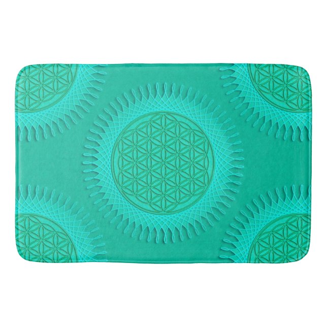 Flower Of Live - sun - seamless pattern 2 Bath Mat (Front)