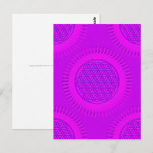 Flower Of Live - sun - seamless pattern 3 Postcard