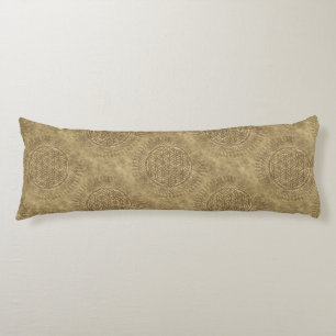 Flower Of Live - sun - seamless pattern 4 Body Cushion