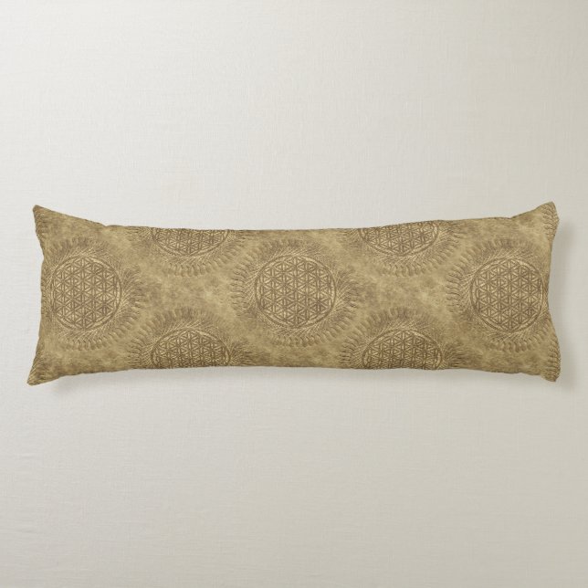 Flower Of Live - sun - seamless pattern 4 Body Cushion (Front)