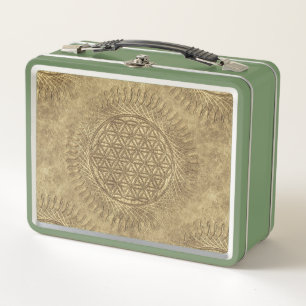 Flower Of Live - sun - seamless pattern 4 Metal Lunch Box
