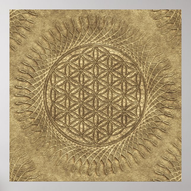 Flower Of Live - sun - seamless pattern 4 Poster (Front)