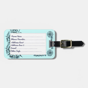 Flower Of Love (Henna) (Blue) Luggage Tag