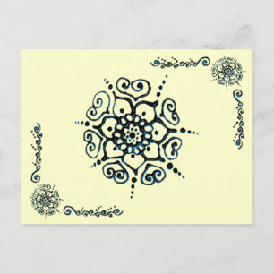 Flower Of Love (Henna) (Blue) Postcard