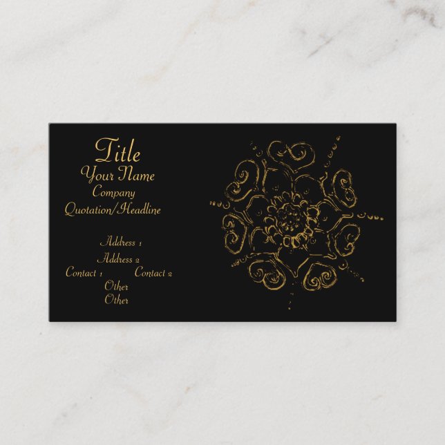 Flower Of Love (Henna) (Golden) Business Card (Front)