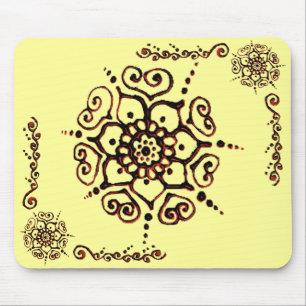Flower Of Love (Henna) (Orange) Mouse Mat