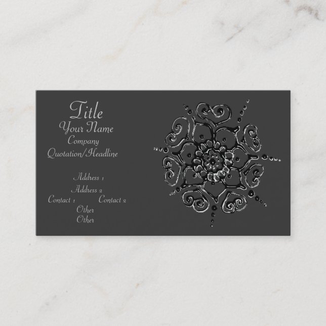 Flower Of Love (Henna) (Silver/effect) Business Card (Front)