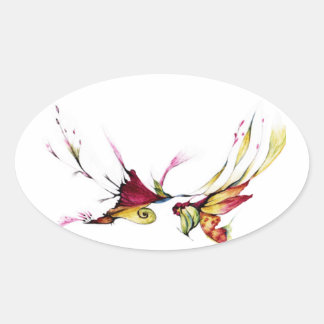 Flower of love oval sticker