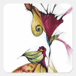 Flower of love square sticker