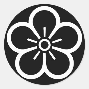 Flower of medium shade plum classic round sticker
