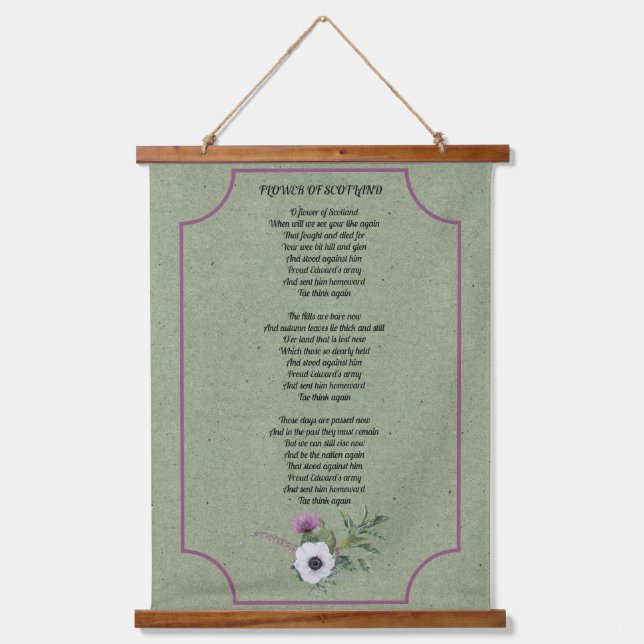 Flower of Scotland Lyrics  Hanging Tapestry (Front)
