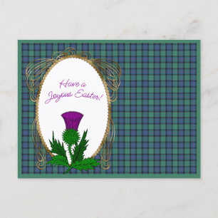 Flower of Scotland Scottish Tartan Easter Holiday Postcard