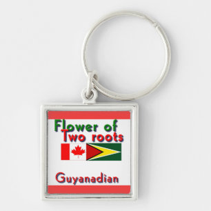 Flower of two roots guyanese-canadian key ring