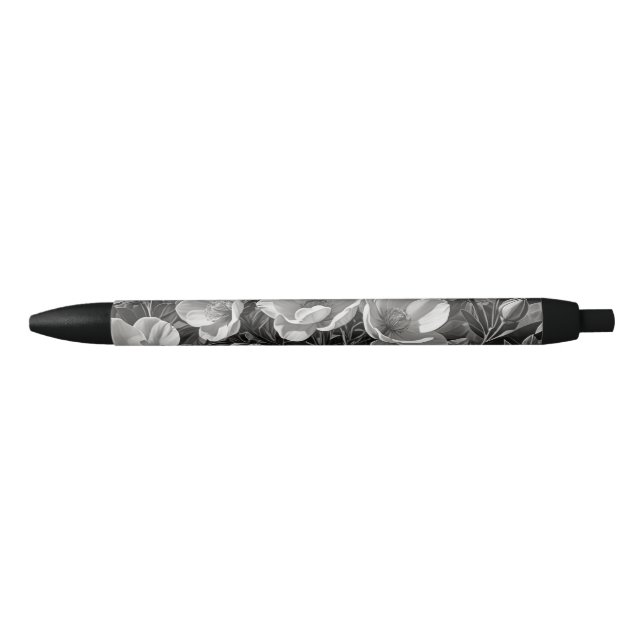 Flower oil painting grayscale black ink pen (Front)