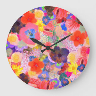 Flower oils large clock