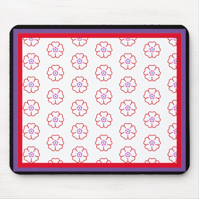 Flower on a White Background Custom Personalised Mouse Mat (Front)