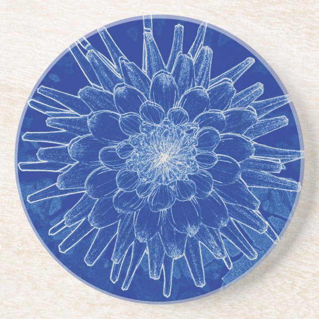flower on blue coaster (Front)