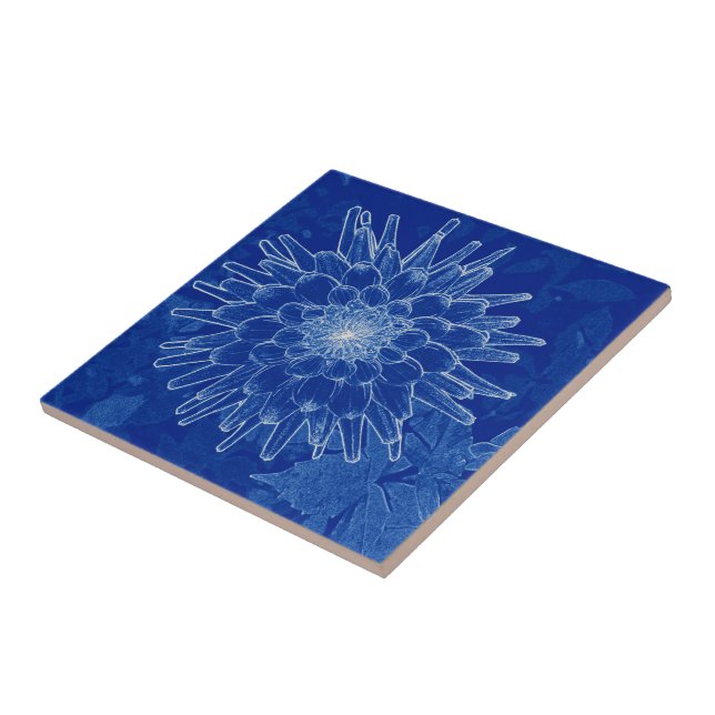 flower on blue tile (Side)