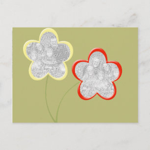 flower on stem 2-photo frame postcard