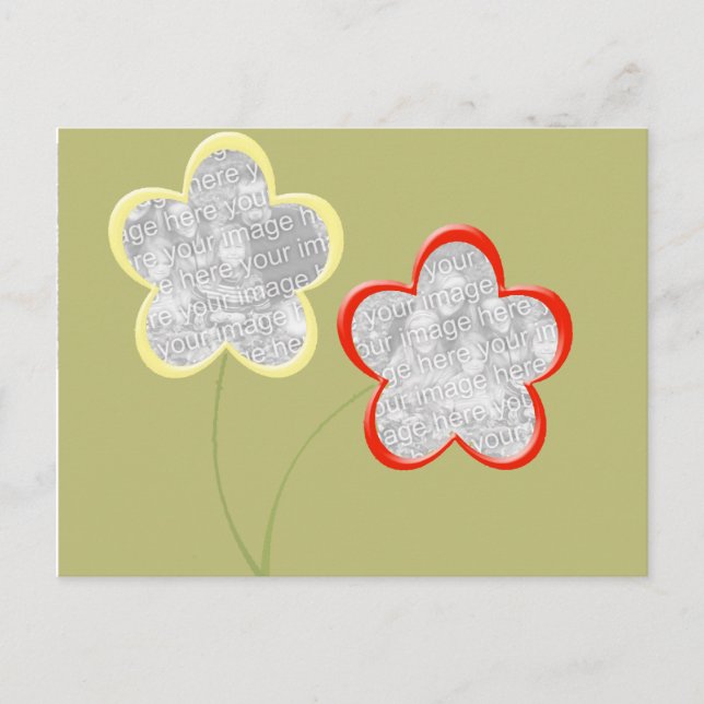 flower on stem 2-photo frame postcard (Front)