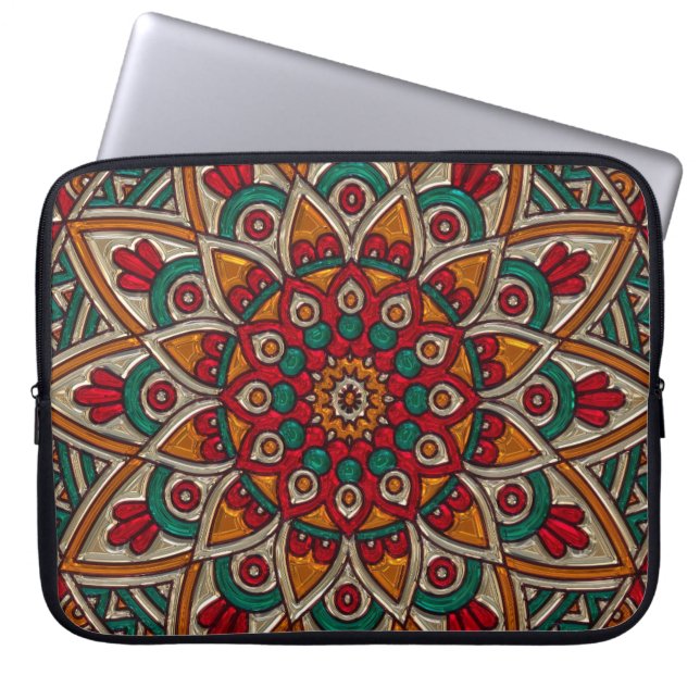 Flower ornament laptop sleeve (Front)