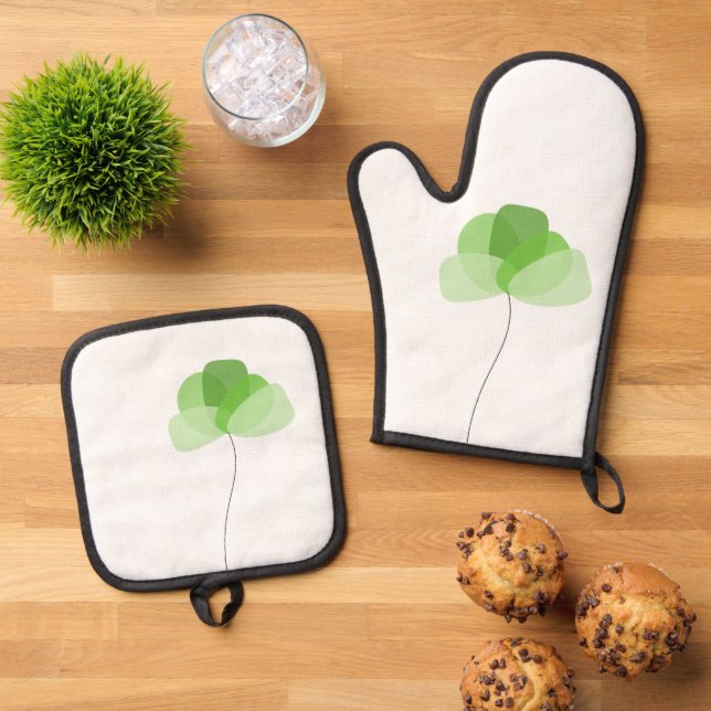 Flower Oven Mitt & Pot Holder Set (Top Down)