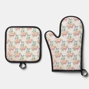 Flower Oven Mitt & Pot Holder Set