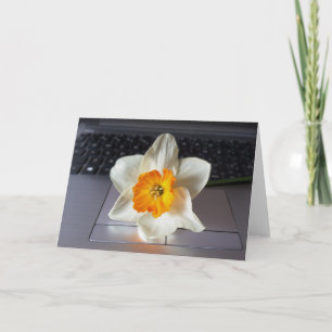Flower over keyboard card