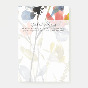 Flower Overlay - Watercolor Flowers & Stems Post-it Notes