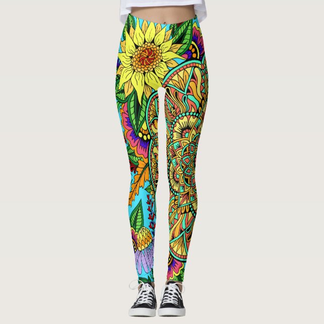 Flower Page Mandala Leggings (Front)