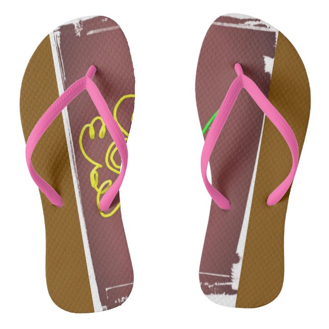 flower paint slippers flip flops (Footbed)