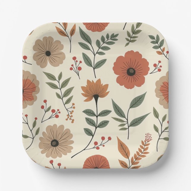  Flower Paper & Party Plates (Front)