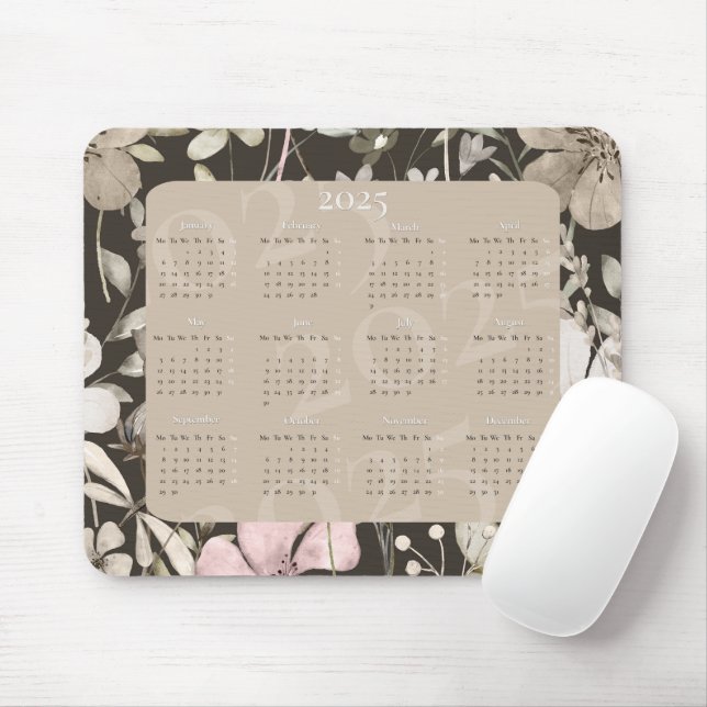 Flower paradise 2025 calendar or place your photo  mouse mat (With Mouse)