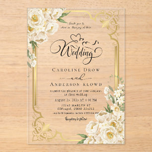 Flower passage for newlyweds acrylic invitations